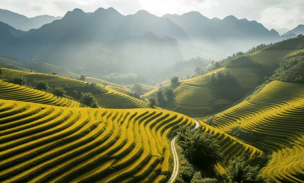 The terraced fields in Ta Van are among the most picturesque in Vietnam